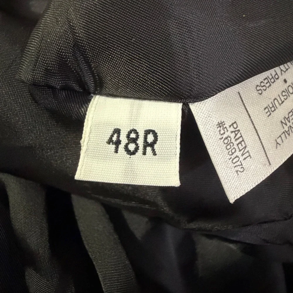 Hart Schaffner Marx Gold Trumpeter Blazer Mens 48R Charcoal Gray 100s Wool USA